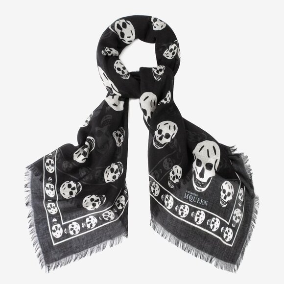 NWT Alexander McQueen Skull Scarf silk/modal blend - Picture 11 of 12